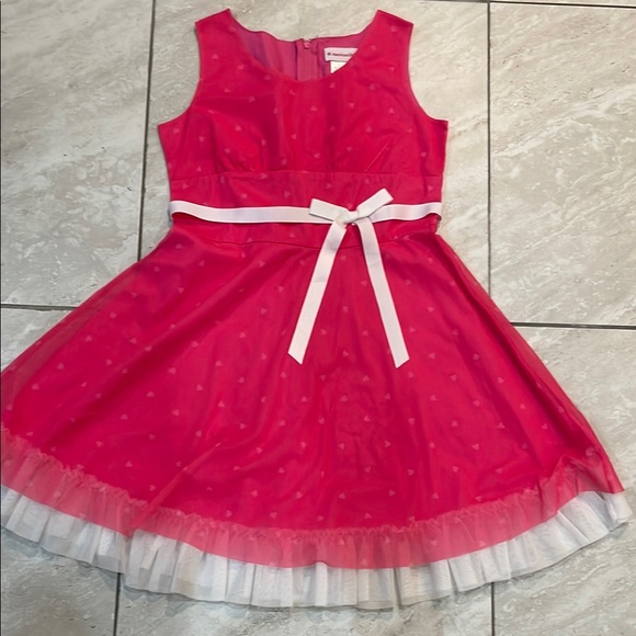 American Girl Other - American Girl Vibrant Pink Formal Dress with White Bow